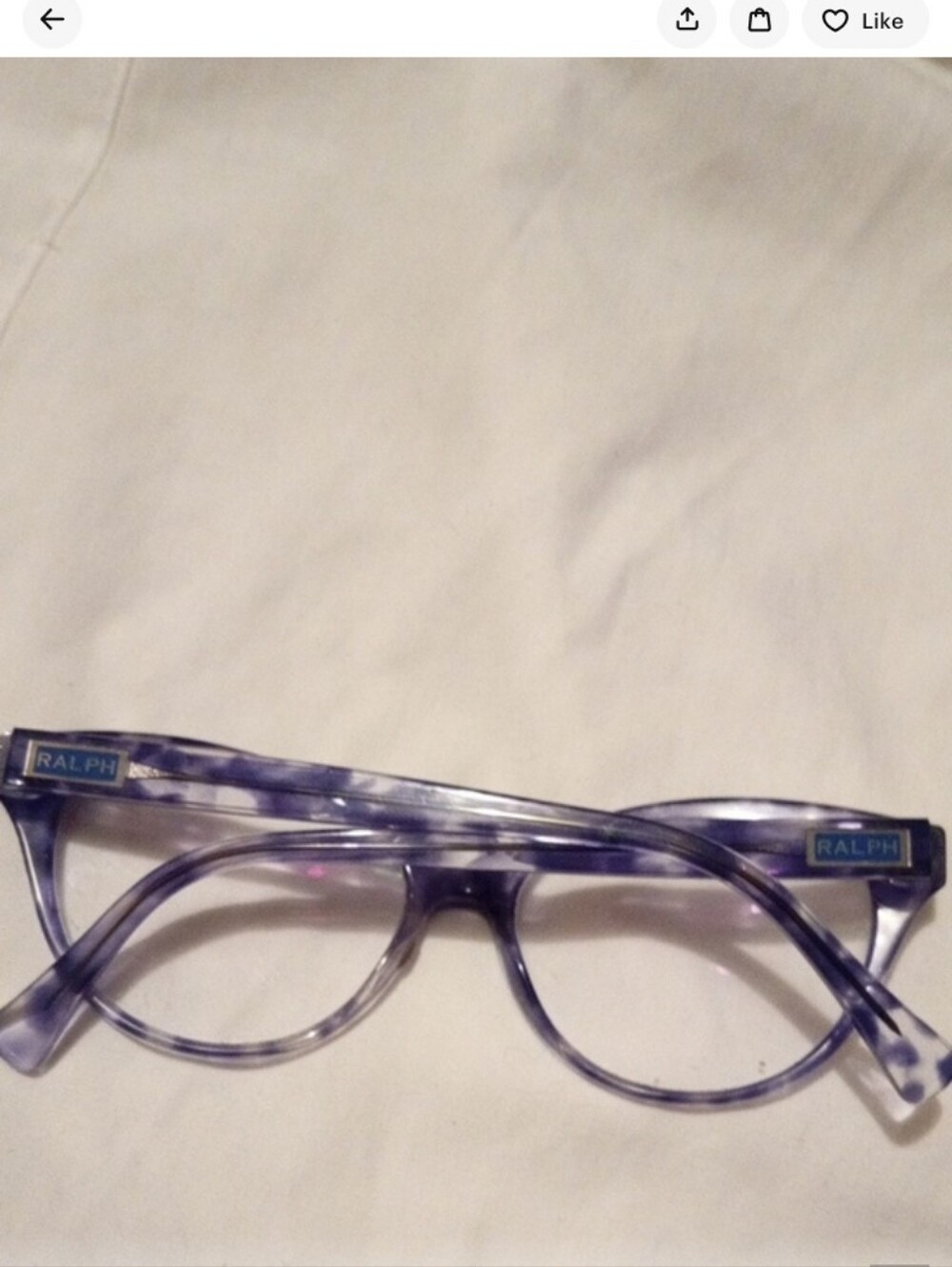 Ralph Lauren Translucent Purple Tortoise Round Eyeglasses#FRAMES